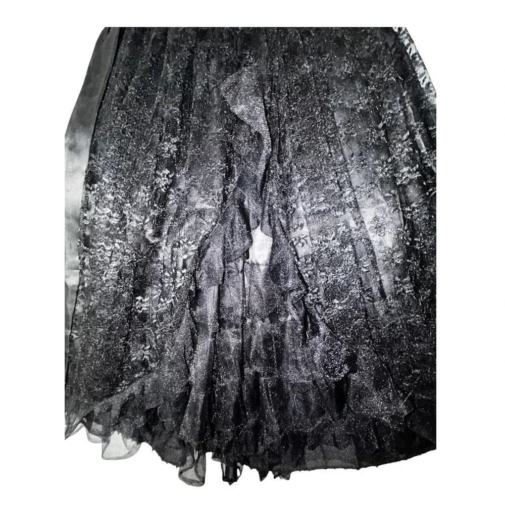 Girls‎ Black Satin & Lace Party Dress Special Occasion Costume Halloween Witch